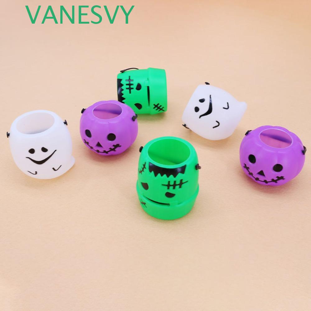 VANESVY Halloween Candy Buckets, Halloween Candy Buckets, Handheld Bucket Mini Pumpkin Bucket