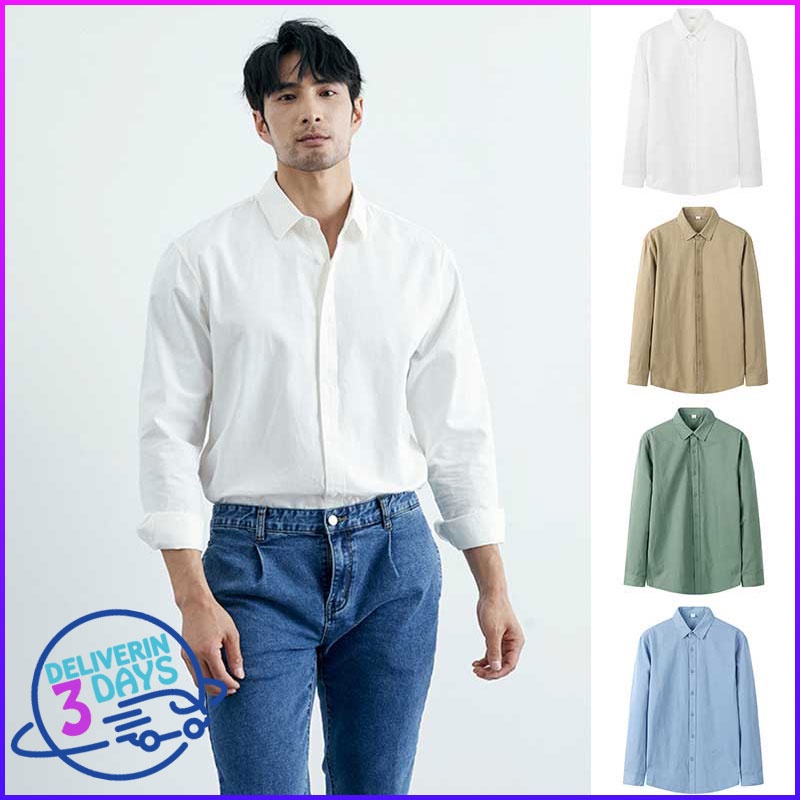 High quality Men's Business Slim Fit Casual Fashion Long Sleeve Shirt
