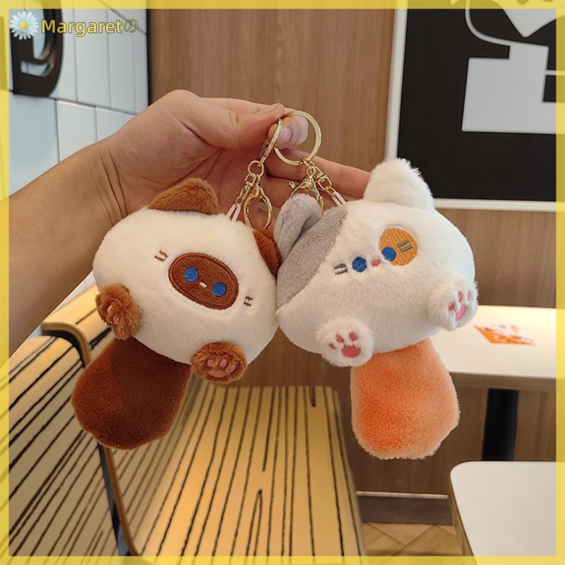 Plush Bear Keychain With Helmet - Fashionable Soft Stuffed Animal Charm For Backpacks, Bags, Keys