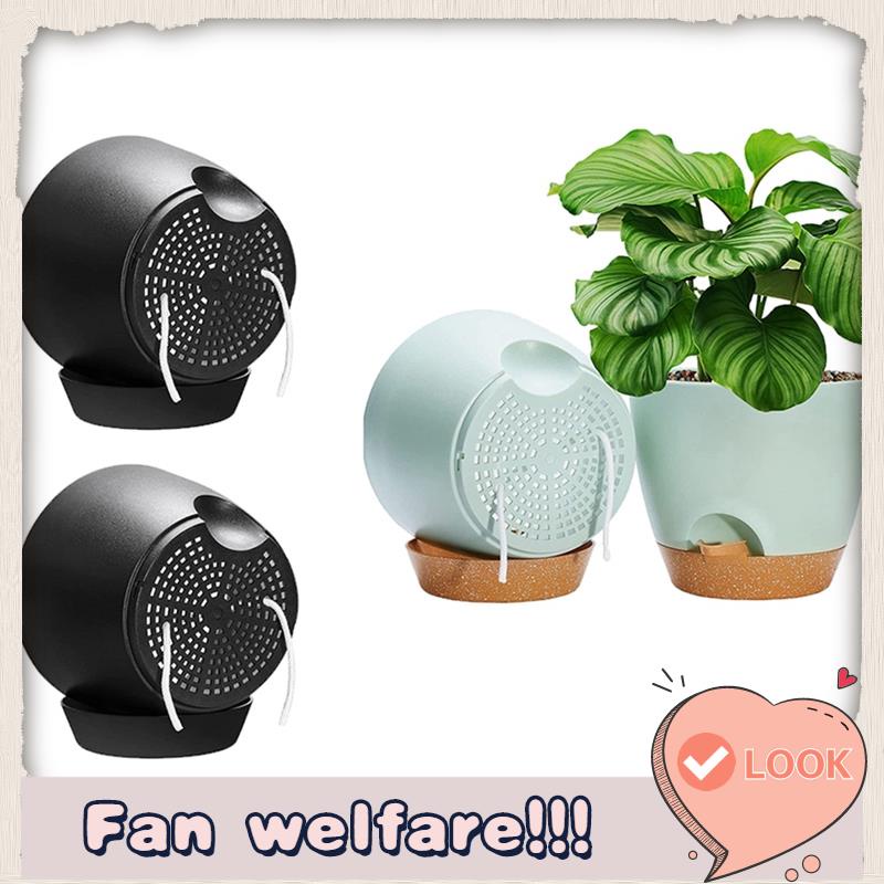 4Pack 20CM Plant Pots, Indoor & Outdoor Flower Pots, Self Watering Planters with Drainage Holes