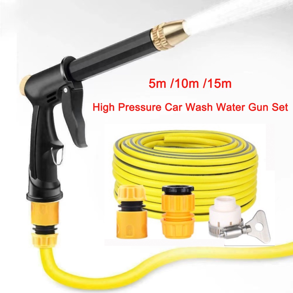 5m/10m/15m High Pressure Car Wash Sprayer Car Washer Spray Gun Set With