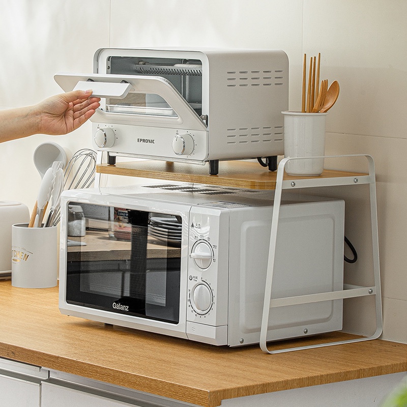 Kitchen Microwave Oven Storage Rack Oven Rack Bread Rack Stackable Table Top Layering Organizing
