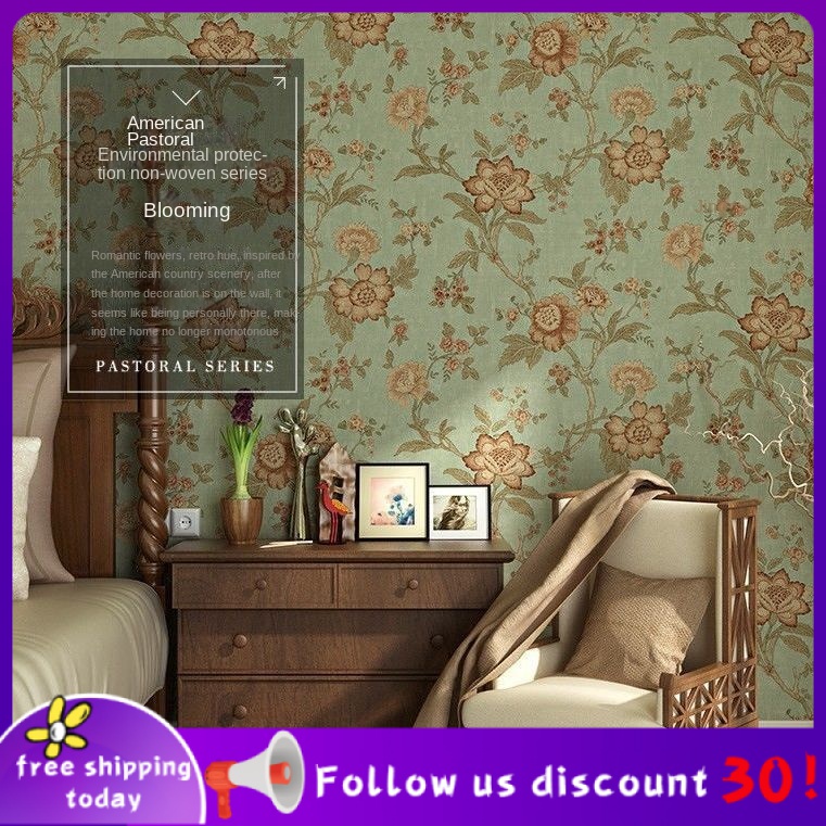 Se7ven Wallpaper stickers bedroom background wall vintage floral