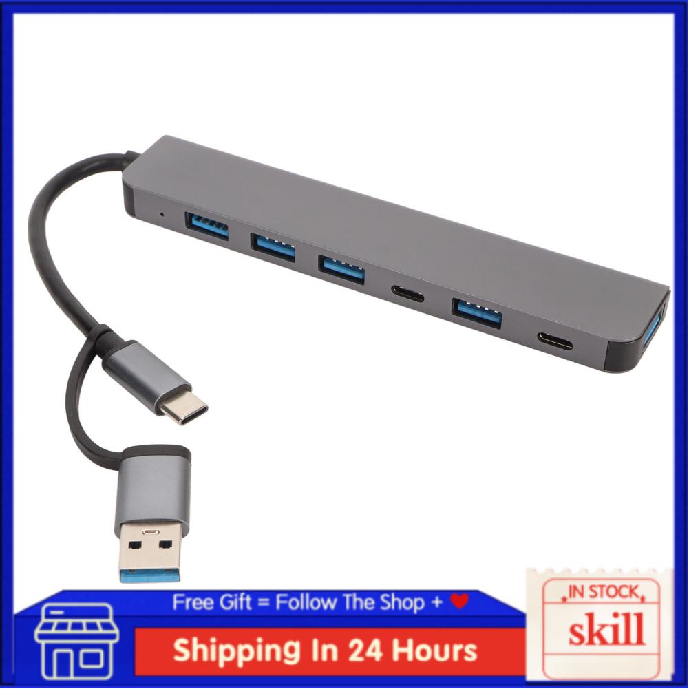 Skill USB C Docking Station Plug and Play 7 Ports Type Hub High Speed