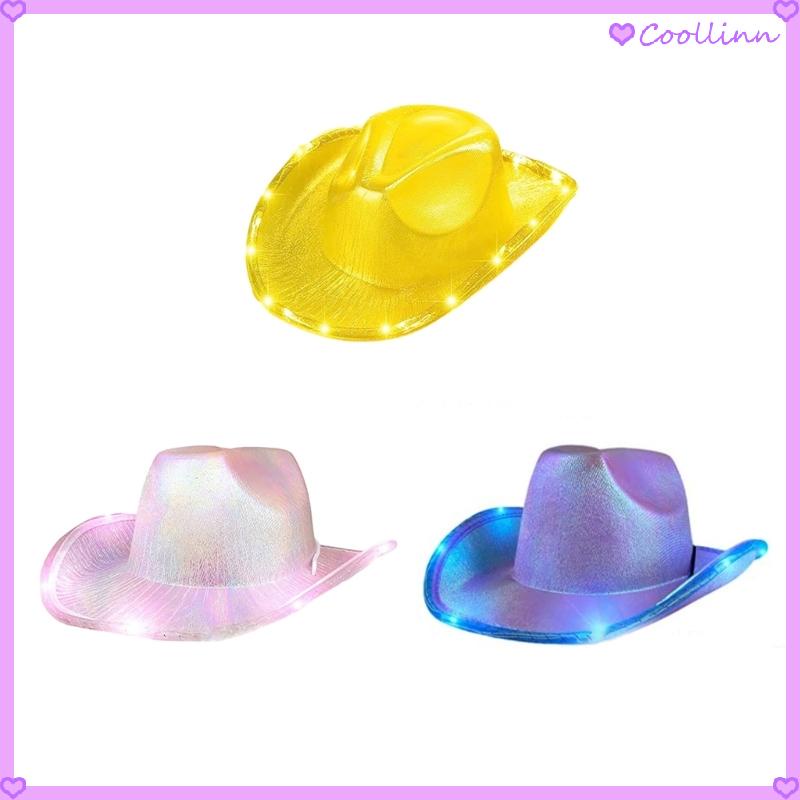 Coollinn LED Carnivals Cowboy Hat Wedding Cowgirl Hat Seaside Hat with