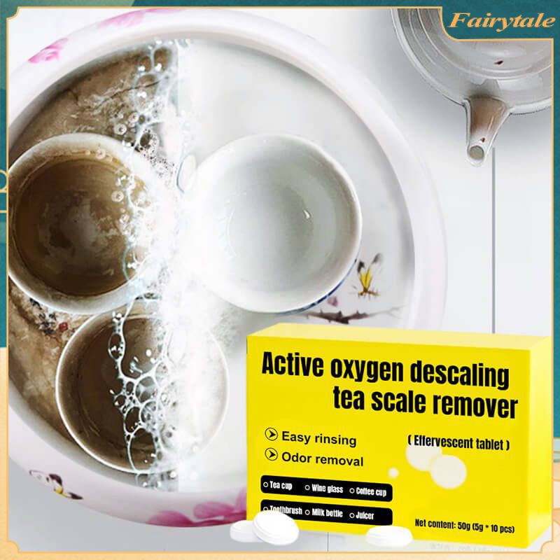 10 Pcs/box Tea Scale Cleaner Oxygen Descaling Cleaning Tablets Tea Cup ...