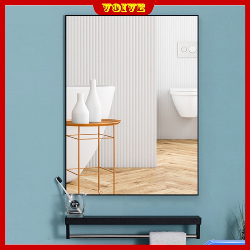 VOIVE Rectangular Bathroom Wall Mirror with Towel Rack and Shelf Makeup