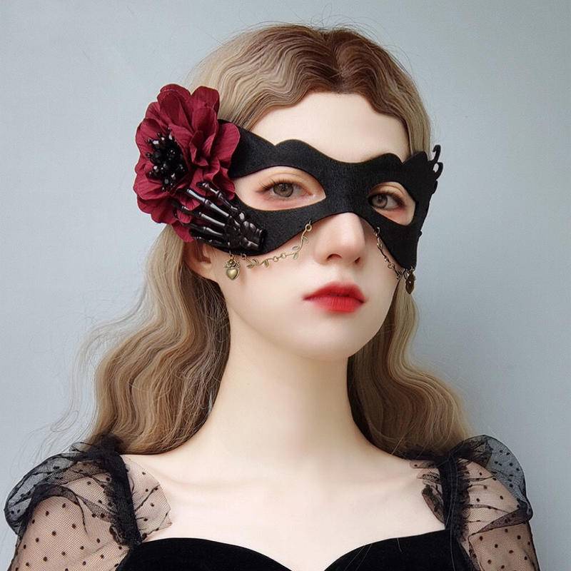 Classy Princess Black Swan Dress Up Half-Face Mask Influencer High-End ...