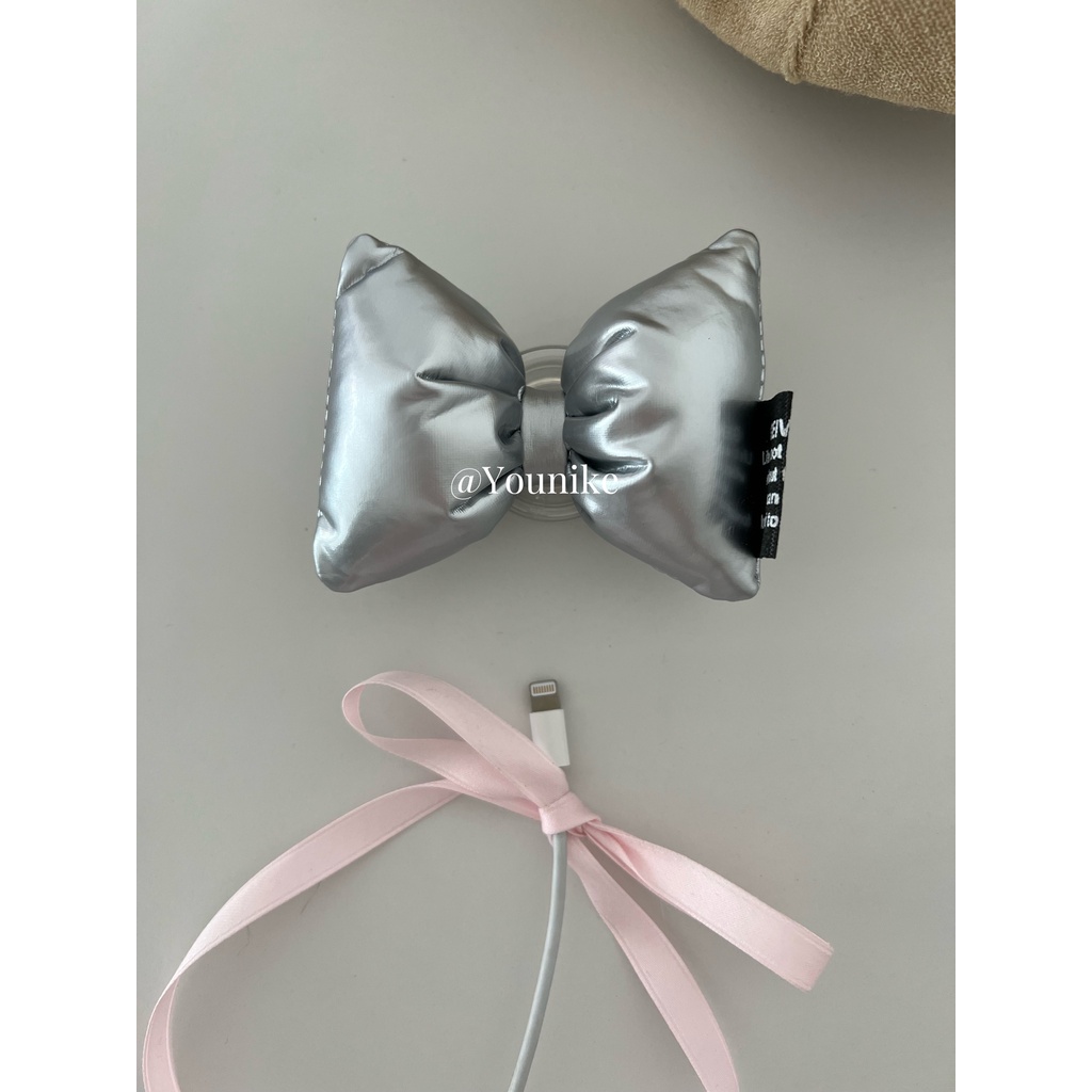 Niche Design Matching Goods Silver Fashionable Three-Dimensional Bow ...