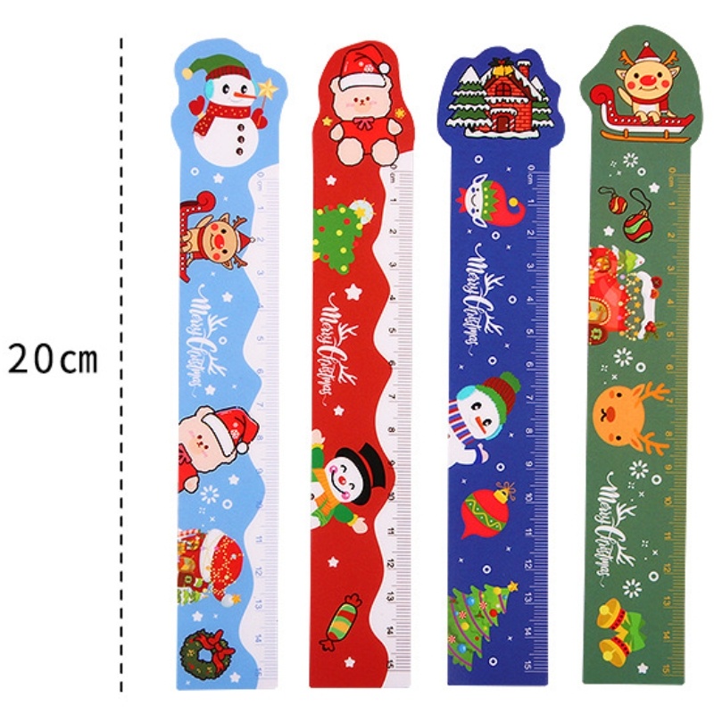 Cartoon Christmas Magnetic Ruler Stationery Rulers Student Soft Design ...