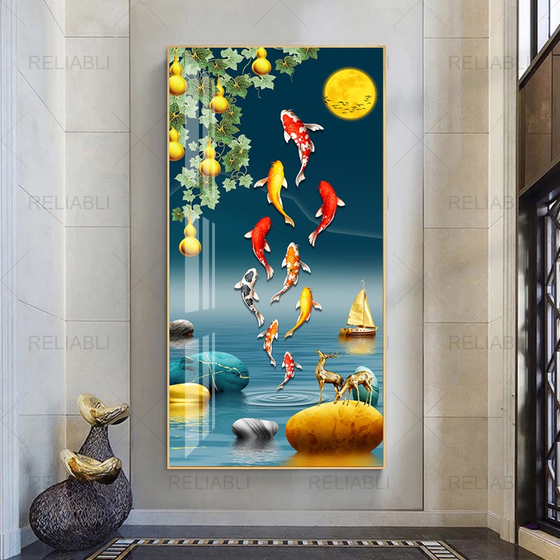 Nordic Posters Koi Fish Wall Art for Living Room Animal Pictures Canvas ...