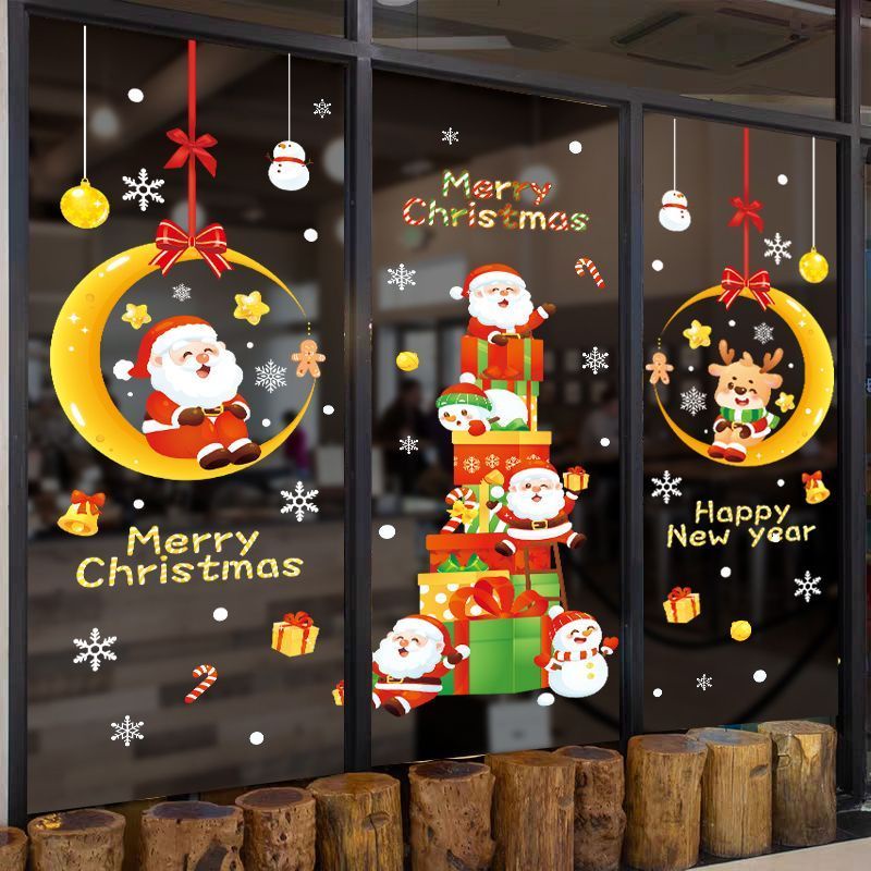 Christmas window sticker decorative static sticker doublesided window