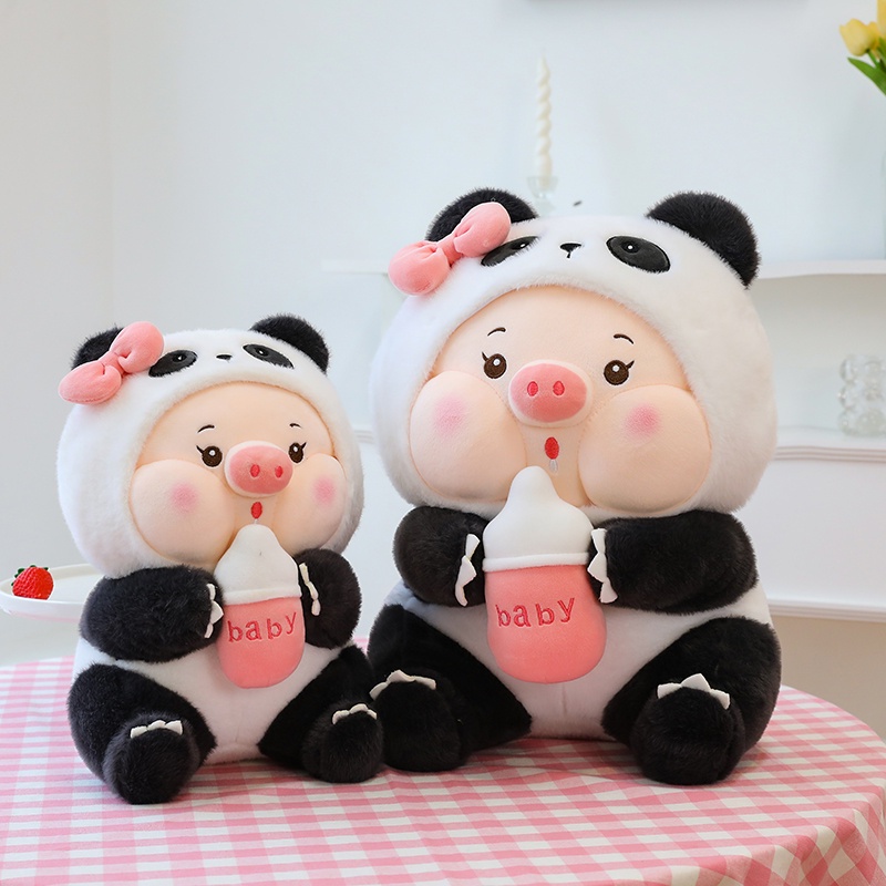 Kawaii Pig Transforms Into Giant Panda Doll Plush Toy Soft Stuffed ...