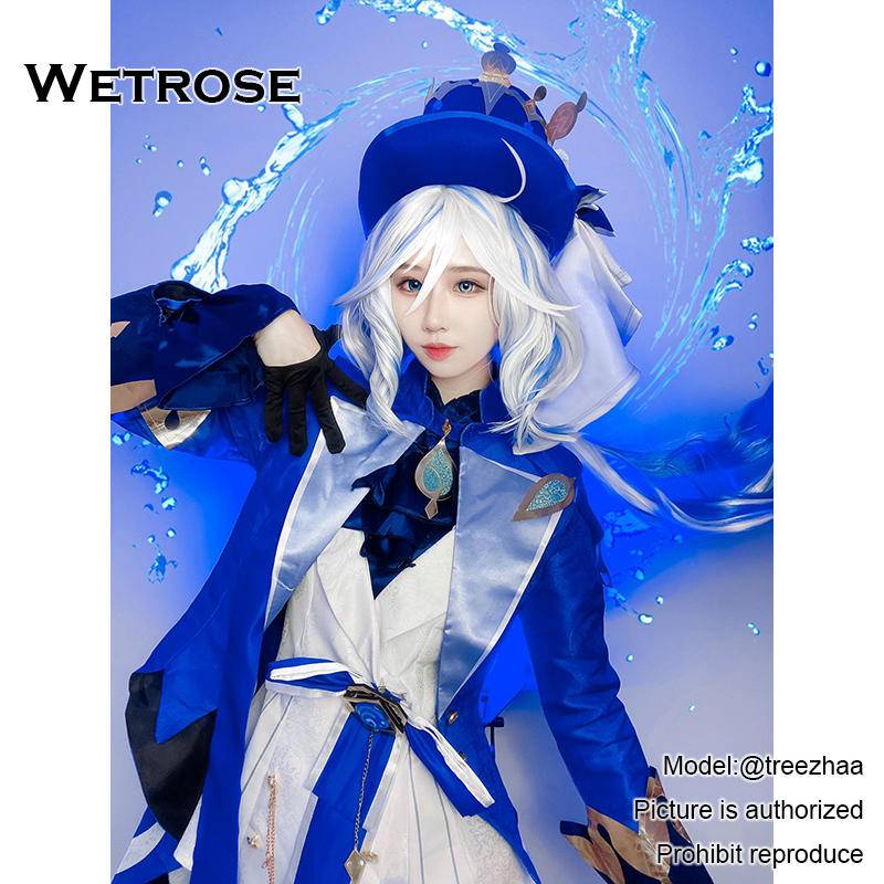 Wetrose Genshin Impact Cosplay Suit Furina De Fontaine God of Justice Hydro Archon Focalors Costume Set Furia Funia