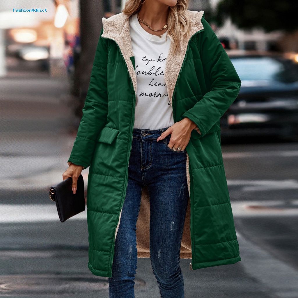 fa Women Full Zipper Winter Coat Women Reversible Winter Coat Stylish