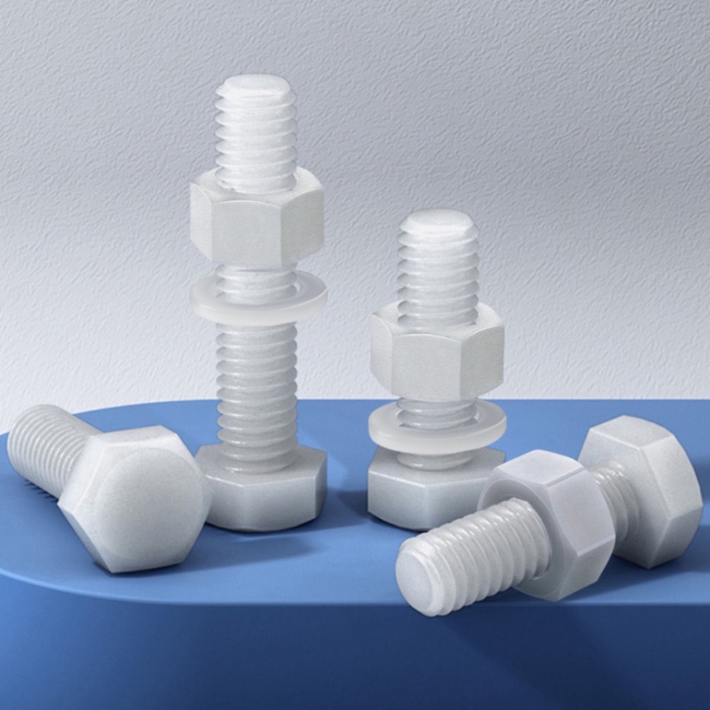 [JC] M3/m4/m5/m6 White Nylon External Hexagon Screw Nut Washer Combination Set Plastic Screw