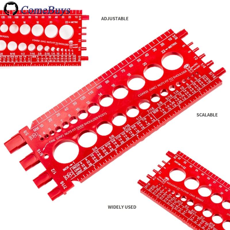 com* Bolt and Nut Gauge Screws Square Size Measuring Ruler Checker Inch Metric Tester Shopee