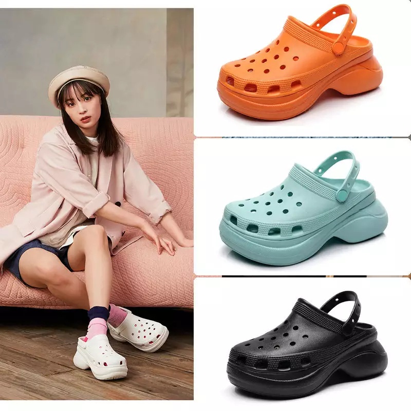 VKS New Women's Crocs Classic Clog high-heeled Slippers Flip-flops ...