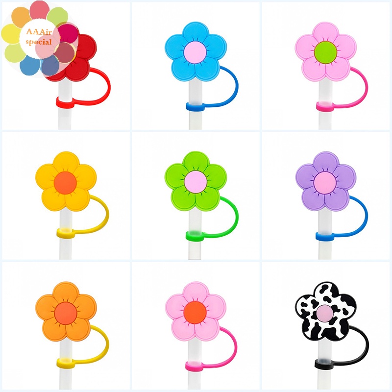 SEMEBY PVC Cute Flower Appearance Straw Covers Cap For Stanley Cup ...