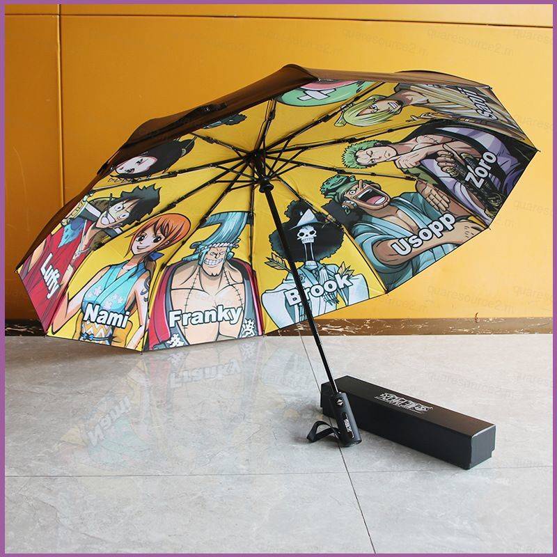 SQ2 One Piece full automatic folding 10-bone umbrella Luffy Zoro Nami ...