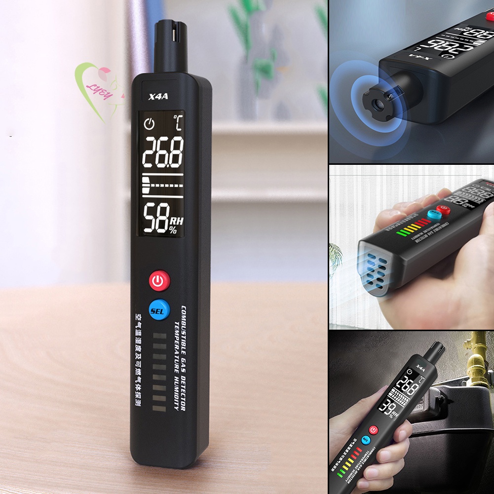 Handheld GasLeak Detector LCD Display Methane Butane Checker For