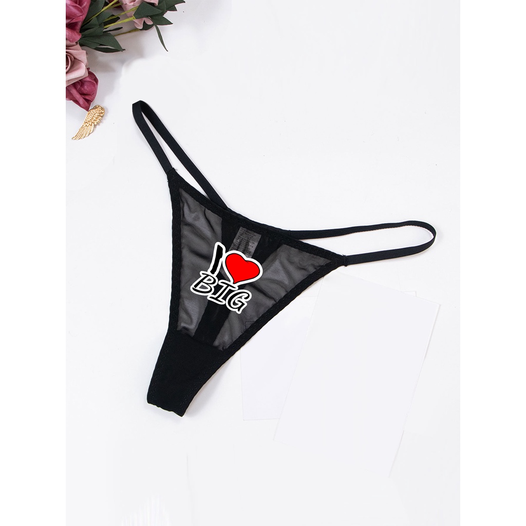Varsbaby Women's Transparent Love thong Short Running thong Women's