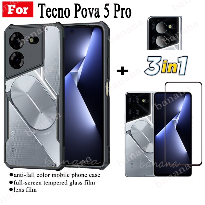 3in1 Tecno Pova 5 Pro anti-fall mobile phone case For Tecno Pova5 Pro ...