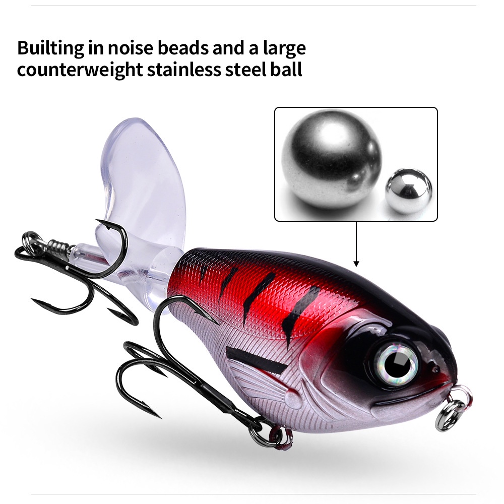 Floating Propeller Fishing Lure Spin Bait Tractor Pencil Bionic Noise ...