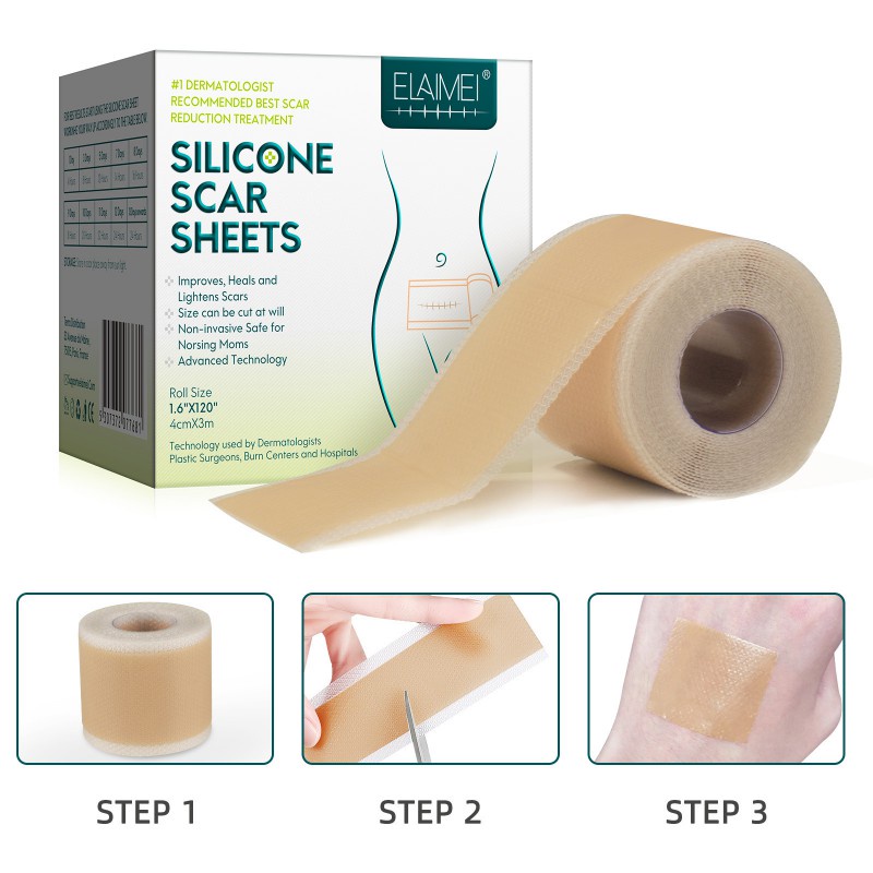 1 Roll Silicone Scar Tape Painless Easy to Tear Surgery Old Scars ...