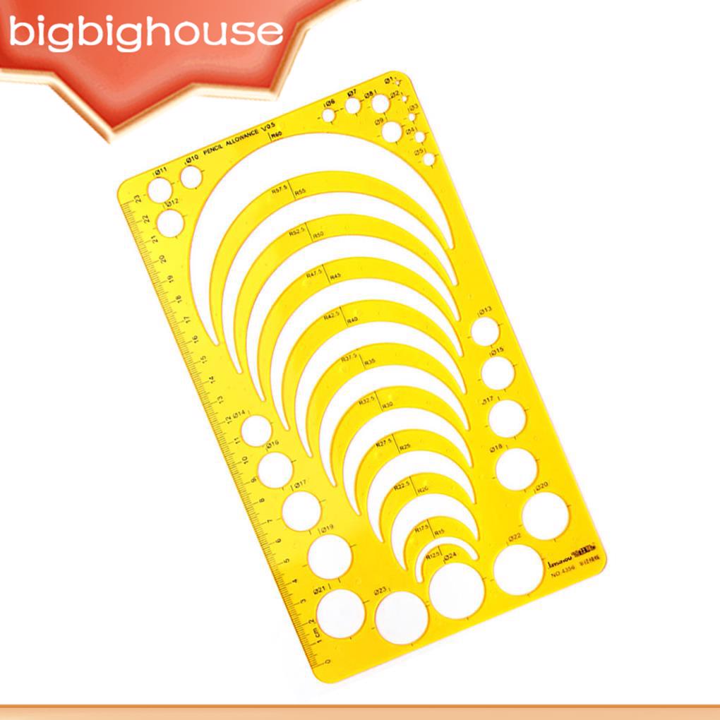 Yellow Resin Template Ruler Furniture Construction Stencil Semidiameter ...