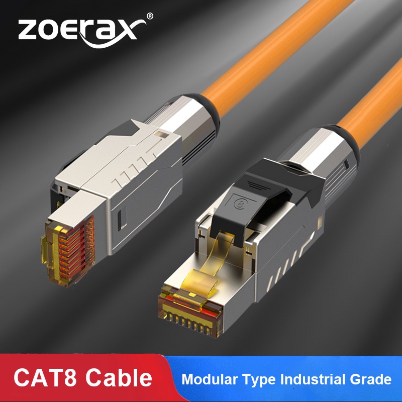 ZoeRax Cat8 Ethernet Patch Cable S/FTP 22AWG Double Shielded Solid