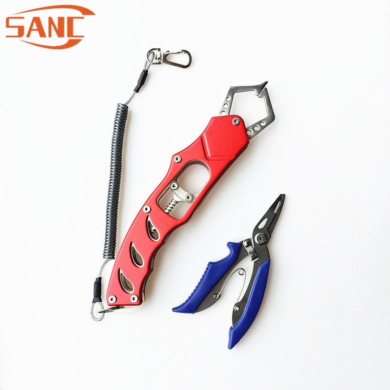 Fishing Pliers Fishing Tool Kit, Fish Lip Gripper, Line Cutters Split Ring  Pliers Hook Remover, Saltwater Fly Fishing Tool Set with Lanyard, Ice  Fishing Gear, Fishing Gifts for Men