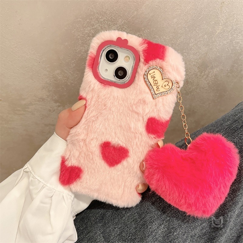 Casing For Realme 8i 8Pro Love Heart Cute Rabbit Furry Hair
