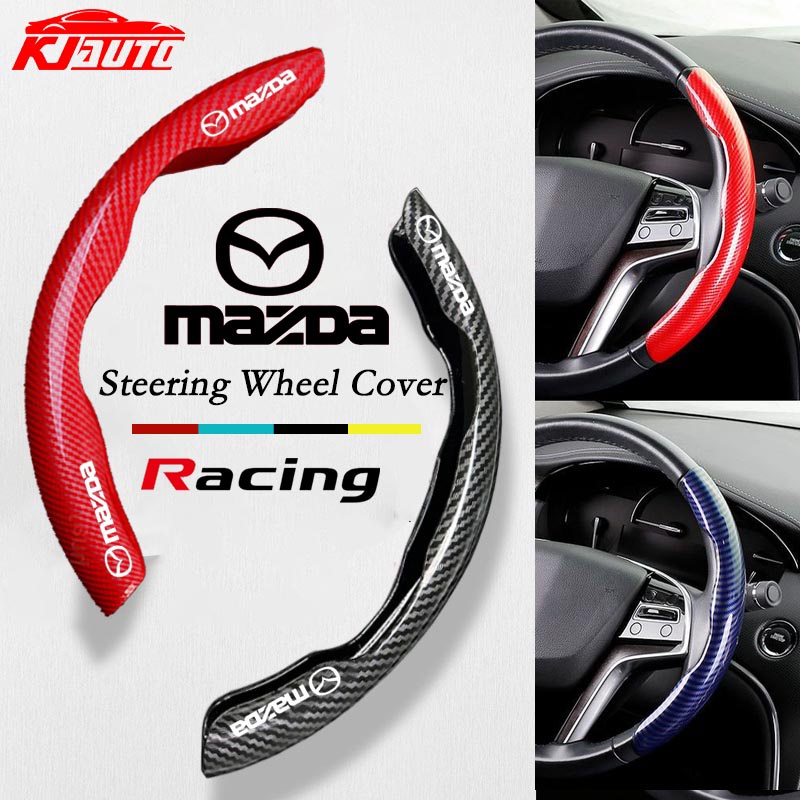 Mazda Car Carbon Fiber Steering Wheel Cover Grip Cover For Mazda 3 2 5