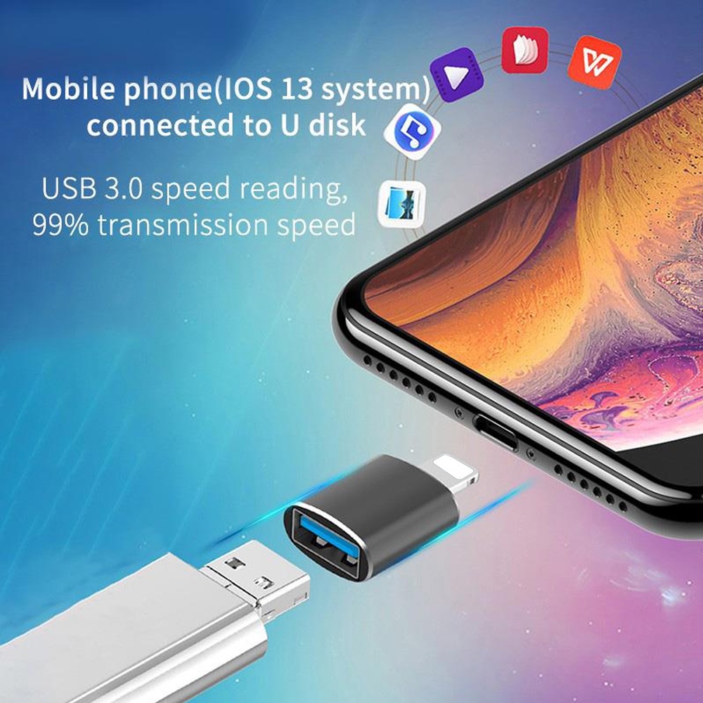 Universal OTG Adapter for IOS 13 Above to USB 3.0 Converter For iPhone ...
