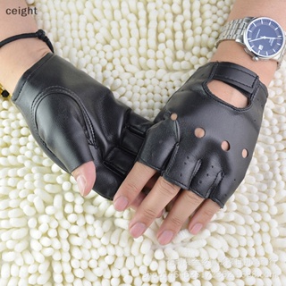 1 Pair Half Finger Pu Leather Gloves Rock Punk Style Rivet