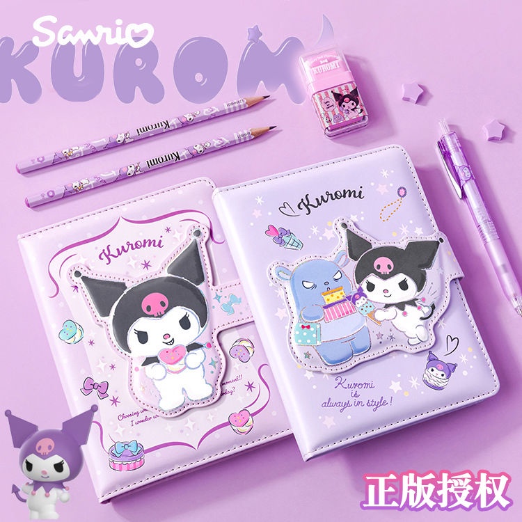 Genuine Sanrio Iigen Stationery Notebook Kuromi Leather Magnetic Buckle ...