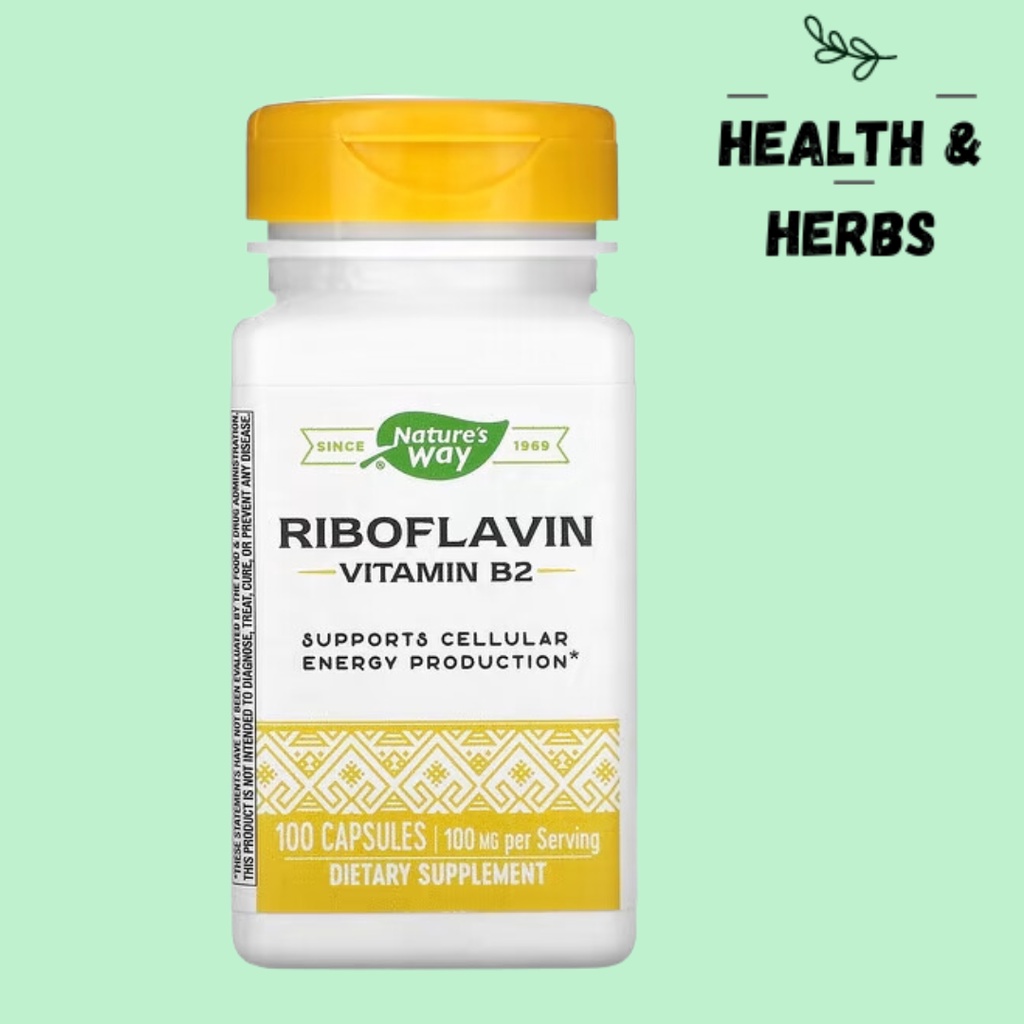 Health & Herbs Nature's Way, Riboflavin, Vitamin B2, 100 mg, 100