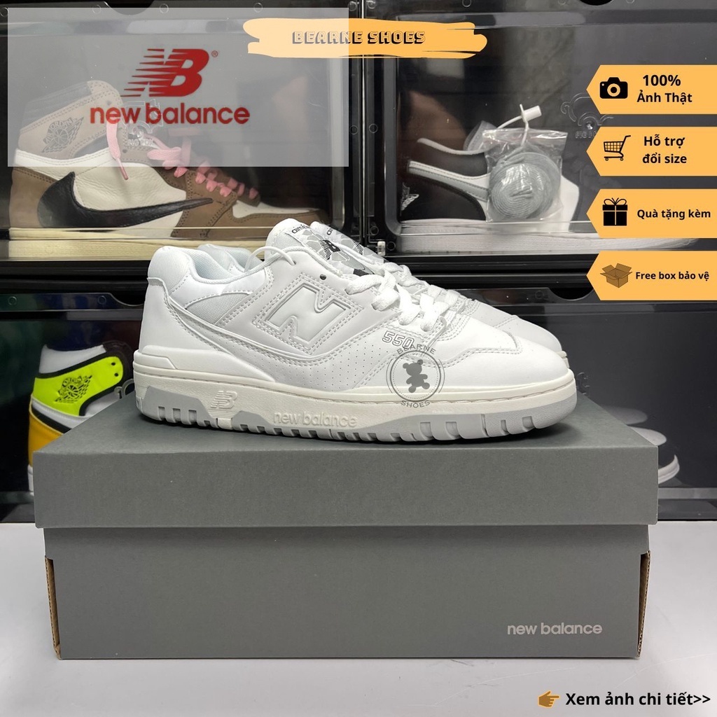 New balance shoes 550 white grey for men and women nb 550 fullbox