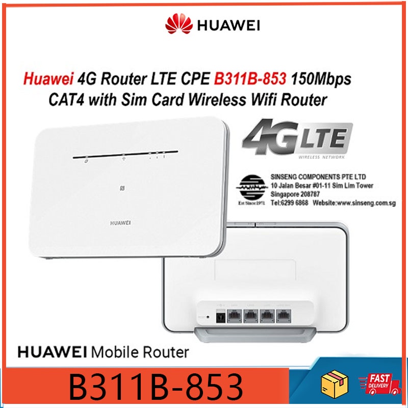 HUAWEI B311B-853 4G Router LTE SIM Card Router Hotspot NFC Connect CPE ...