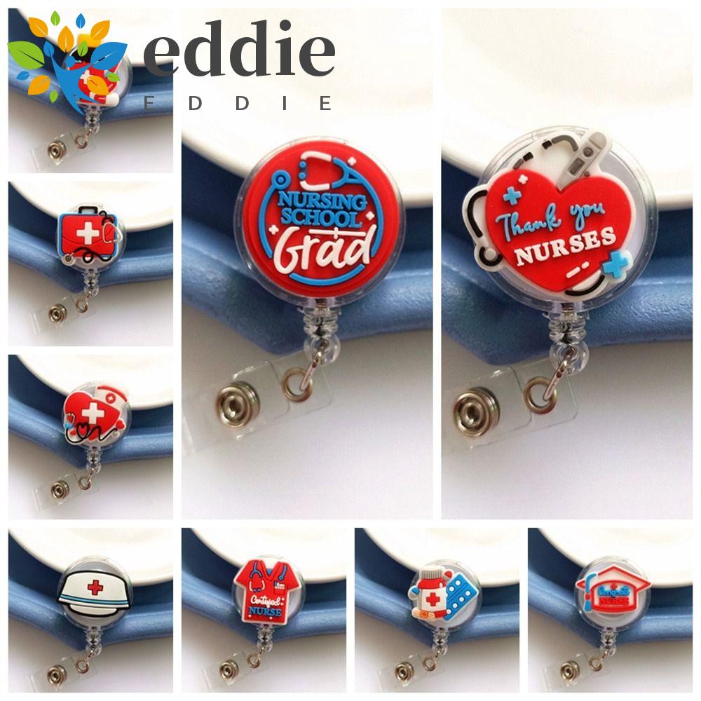 26EDIE Nurse Badge Reel, ID Card Holder Name Tag Retractable Badge Holder, ID  Card Badge Holder Chest Card Work Card Exhibition Card Easy Pull Buckle  Doctor Students