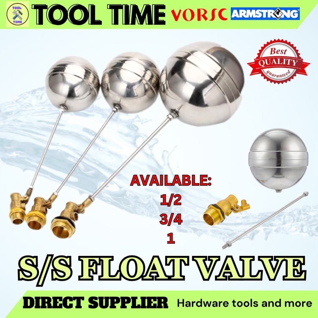 STAINLESS FLOAT VALVE 1/2 3/4 1 float valve for water tank | Shopee ...