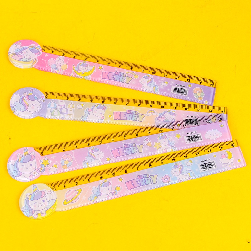 Unicorn Ruler 15cm Ruler Cartoon Cute Shape Wave Line Ruler Student ...