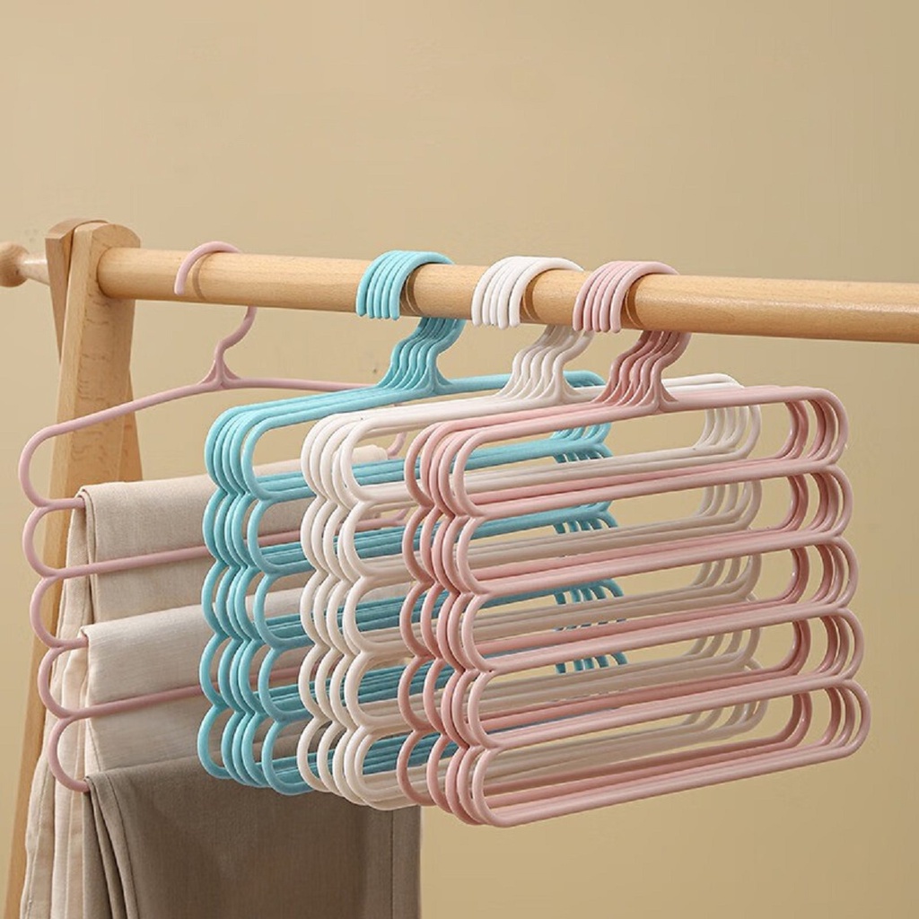 5 Layers Pants Hangers Holders Trousers Hanger Storage Rack Clothes