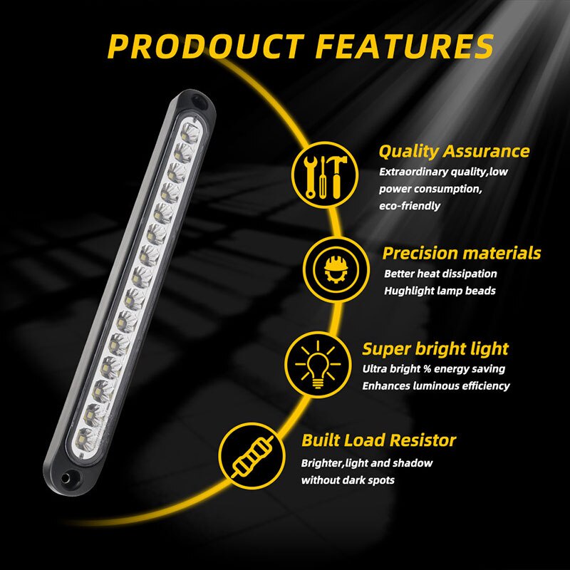 12v-24v Car Light Bar 15LED Bulb for Car Truck SUV Signal Side Marker ...