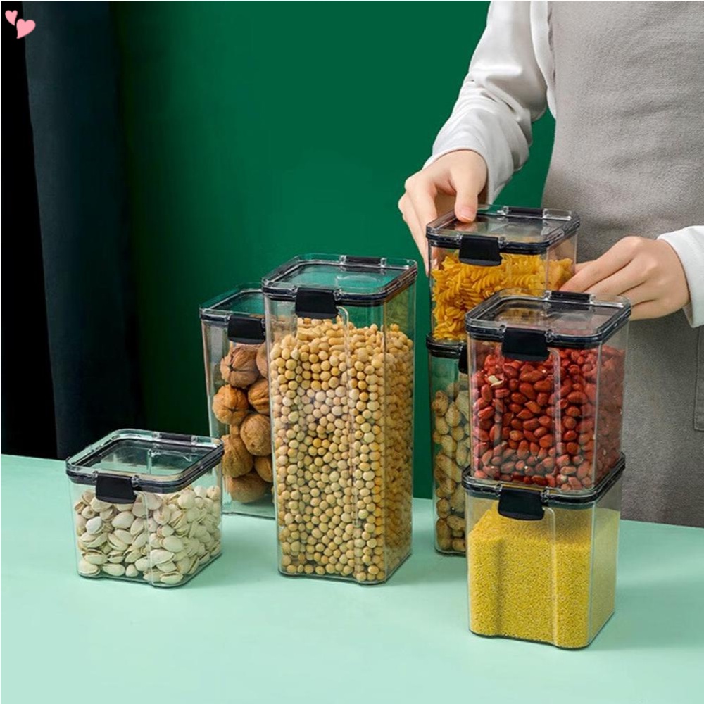 1PCS Clear Food Storage Jar With Lid Moisture-proof Pot Snacks Coffee ...