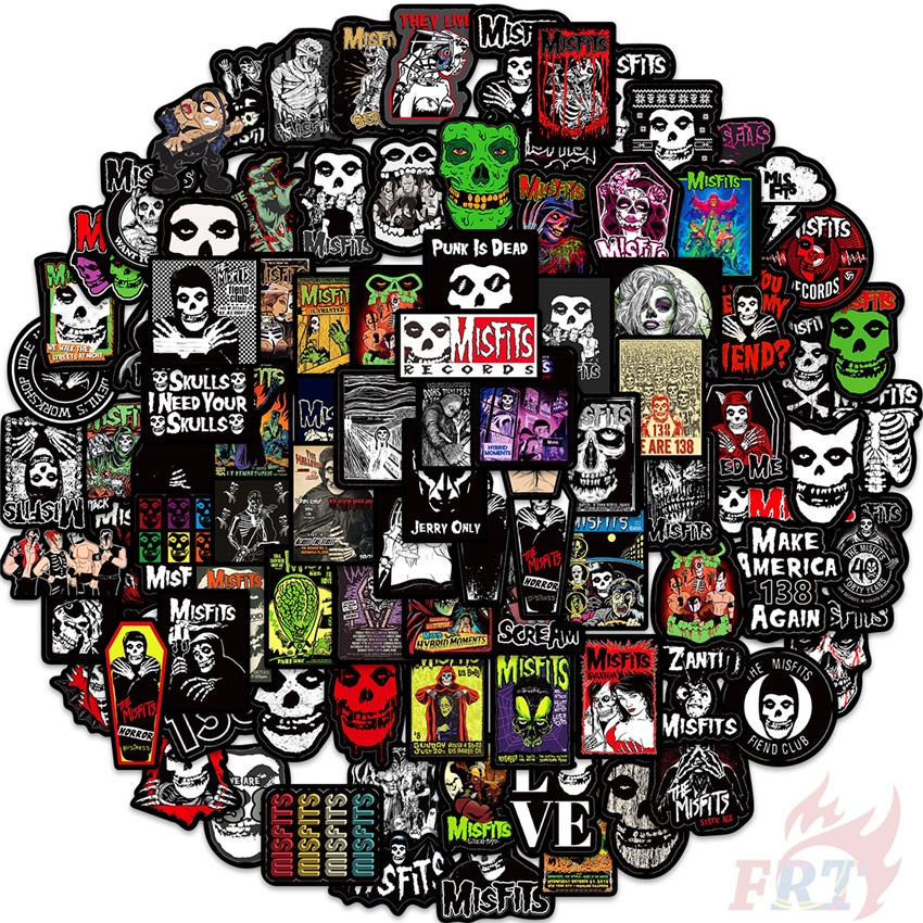 100pcsset The Misfits Stickers Punk Rock Band Diy Fashion Waterproof Doodle Decals Stickers 9745