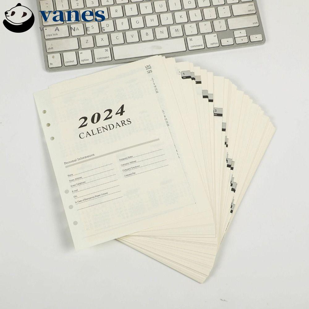 VANES 2024 Loose Leaf Notebook Refills, Agenda Organizer Schedule