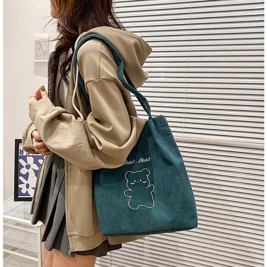 VKS Korean New Fashion Canvas Tote Bag Canvas Shoulder Bags Simple ...
