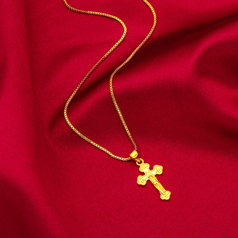 Best Seller TOP New Gold Cross Necklace For Women Small Cross For Women 18K Gold Plated Necklace Shopee Philippines